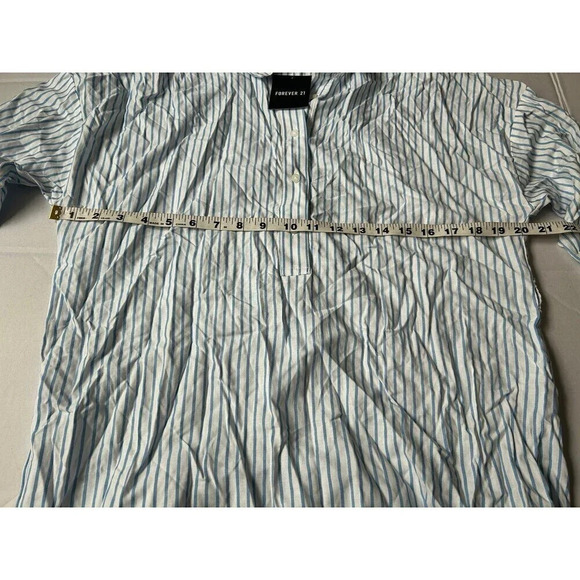 Forever 21 Women’s Shirt Dress, Striped Size Large Rayon Cotton Casual - Picture 6 of 7